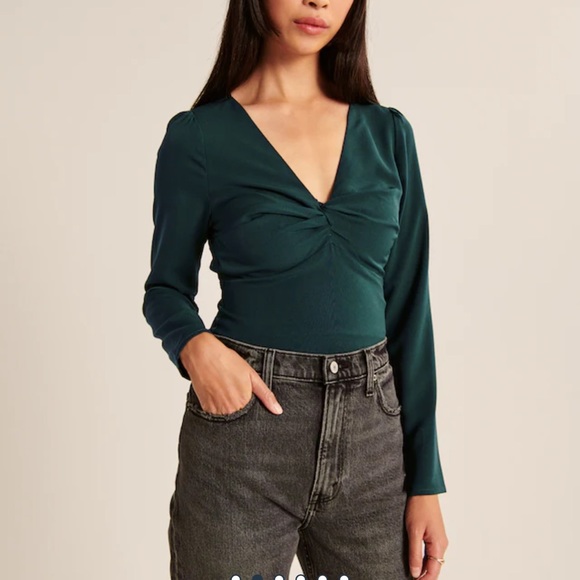 Long-Sleeve Twist-Front Blouse - Picture 2 of 7